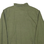Mens Green Plain Casual Jacket XS Polyester Blend Zip Front Military Style