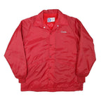 DUNBROOKE Mens Red Jacket L Nylon Plain Button Closure Classic Warm