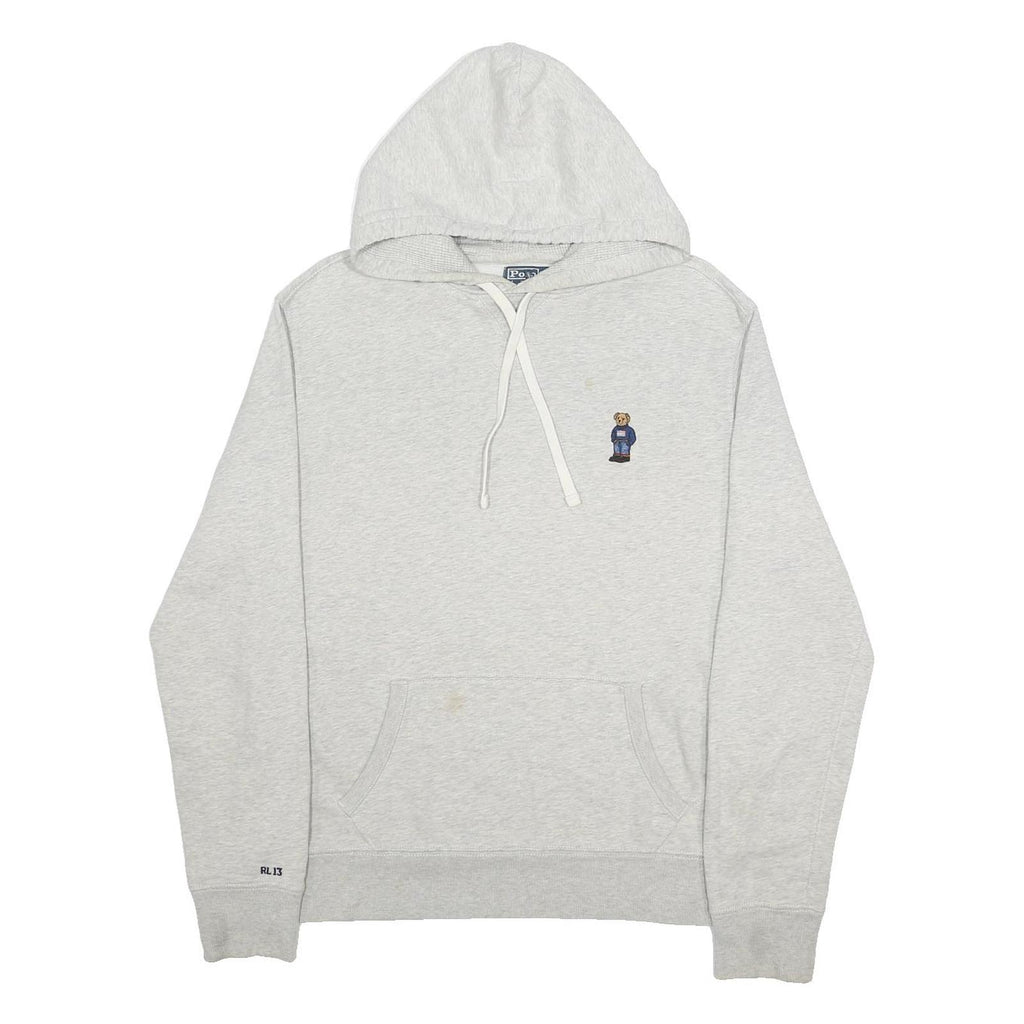 POLO RALPH LAUREN Mens Grey Hoodie M Cotton Blend Casual Pullover Hooded