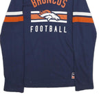 MAJESTIC Mens Blue Broncos Football Long Sleeve Crew Neck T-Shirt L