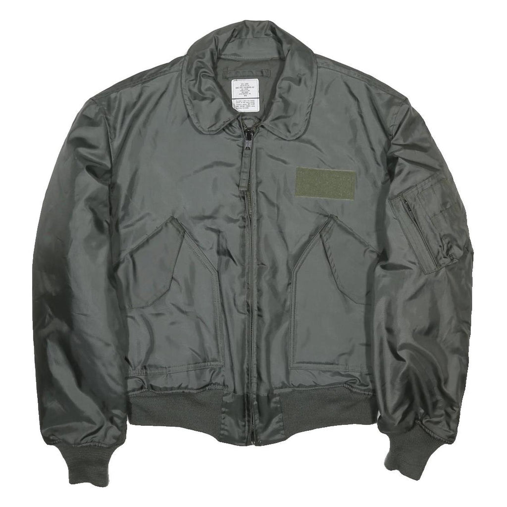 ALPHA INDUSTRIES CWU 45/P Flight Mens Green Bomber Jacket L Polyamide Military