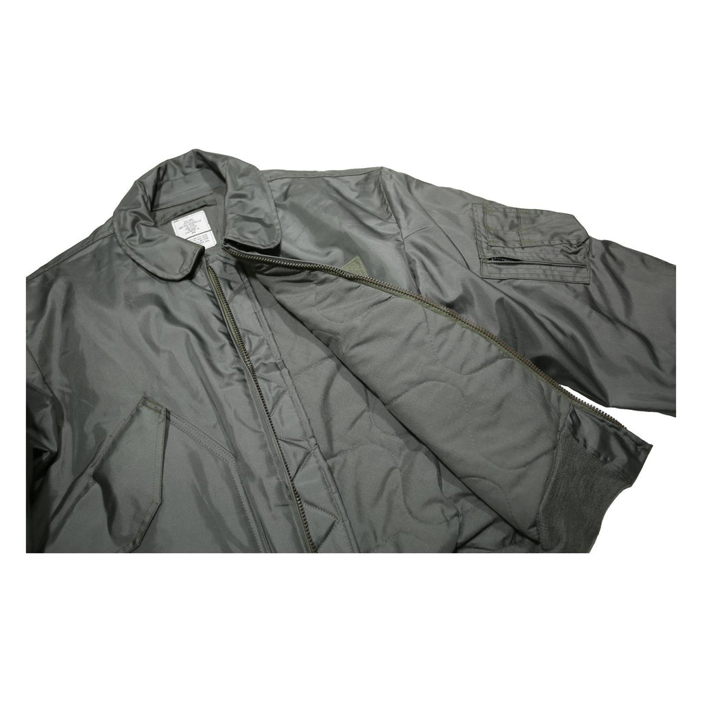 ALPHA INDUSTRIES CWU 45/P Flight Mens Green Bomber Jacket L Polyamide Military
