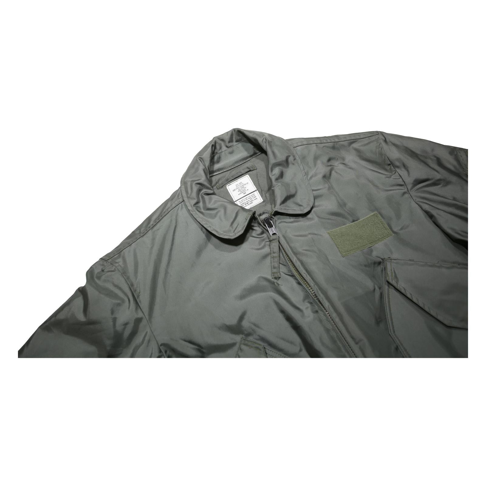 ALPHA INDUSTRIES CWU 45/P Flight Mens Green Bomber Jacket L Polyamide Military