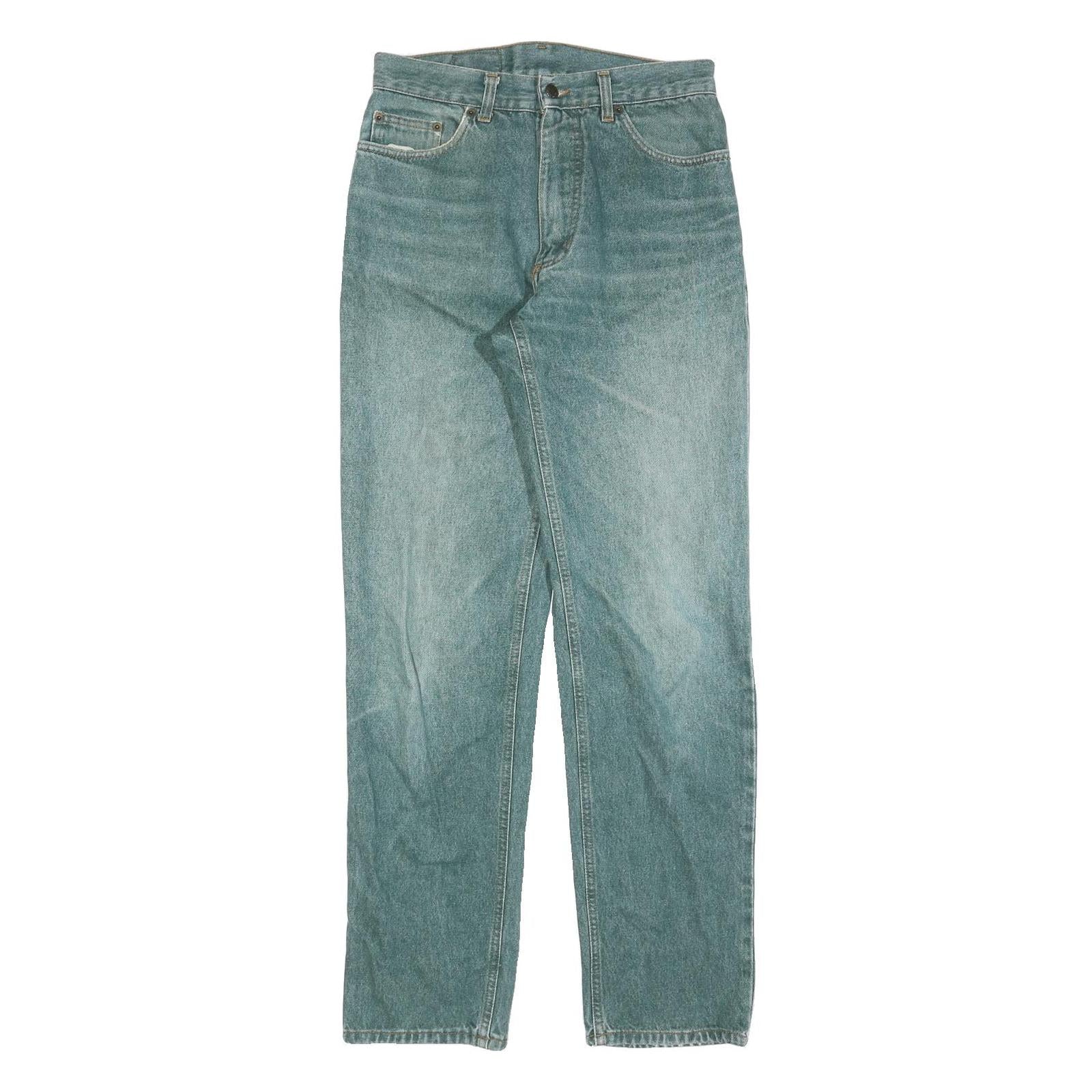 THE ORIGINAL Womens Jeans Blue Regular Straight Denim Light W28 L32 Zip Cotton