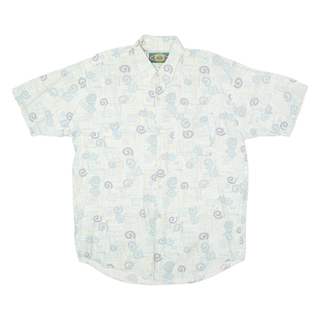 GUY'S DIMPLE Mens Shirt Blue 90s Crazy Pattern XL