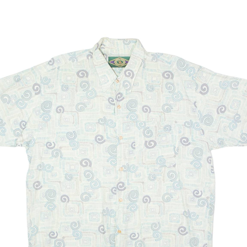 GUY'S DIMPLE Mens Shirt Blue 90s Crazy Pattern XL