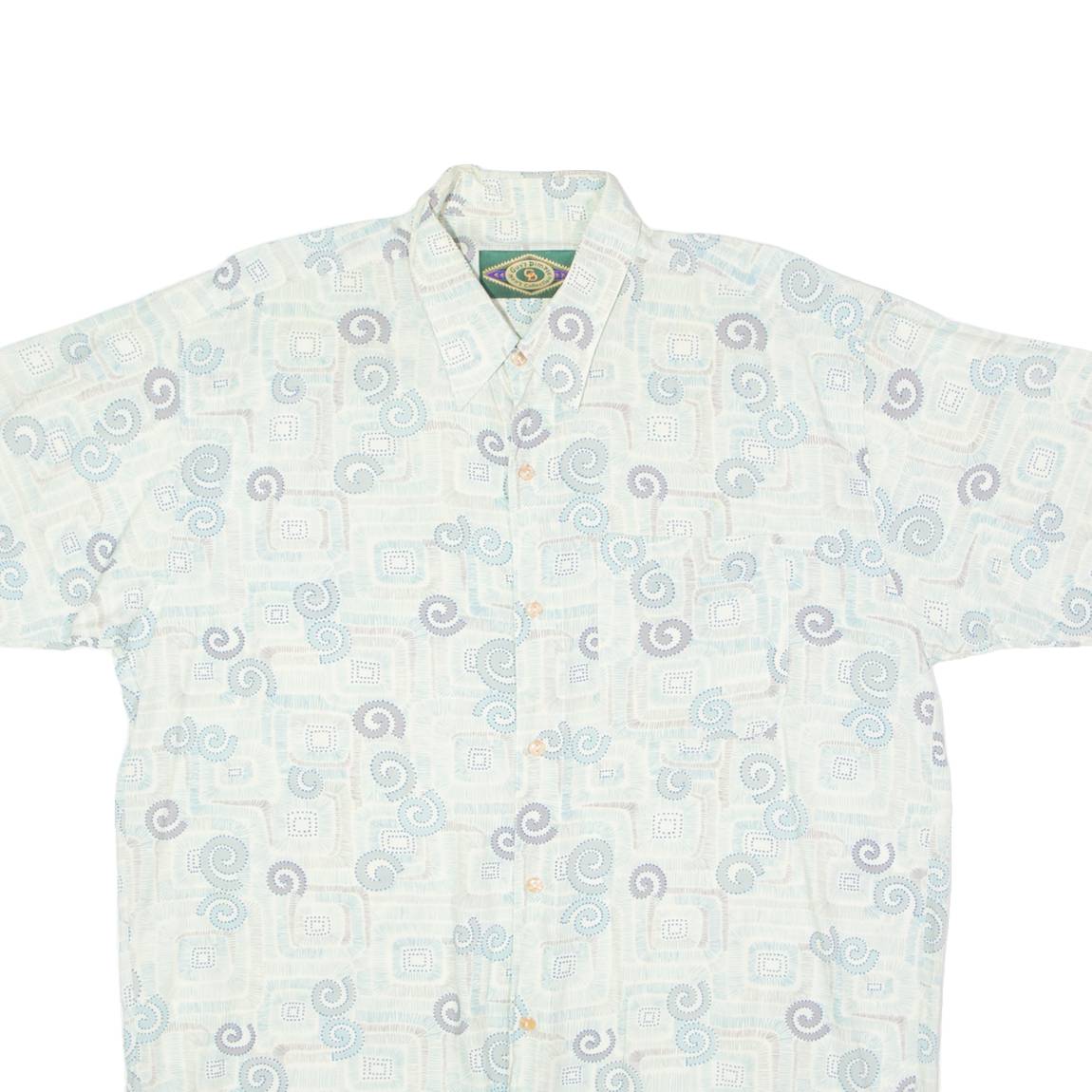 GUY'S DIMPLE Mens Shirt Blue 90s Crazy Pattern XL