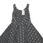 MONSOON Womens Black & White Floral Fit & Flare Cotton Dress UK 12 Sleeveless
