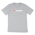 BERGHAUS Mens Grey Cotton Blend Graphic T-Shirt S Short Sleeve Crew Neck