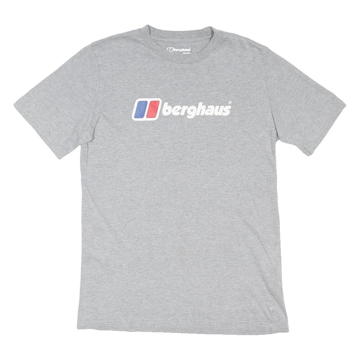BERGHAUS Mens Grey Cotton Blend Graphic T-Shirt S Short Sleeve Crew Neck