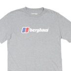 BERGHAUS Mens Grey Cotton Blend Graphic T-Shirt S Short Sleeve Crew Neck