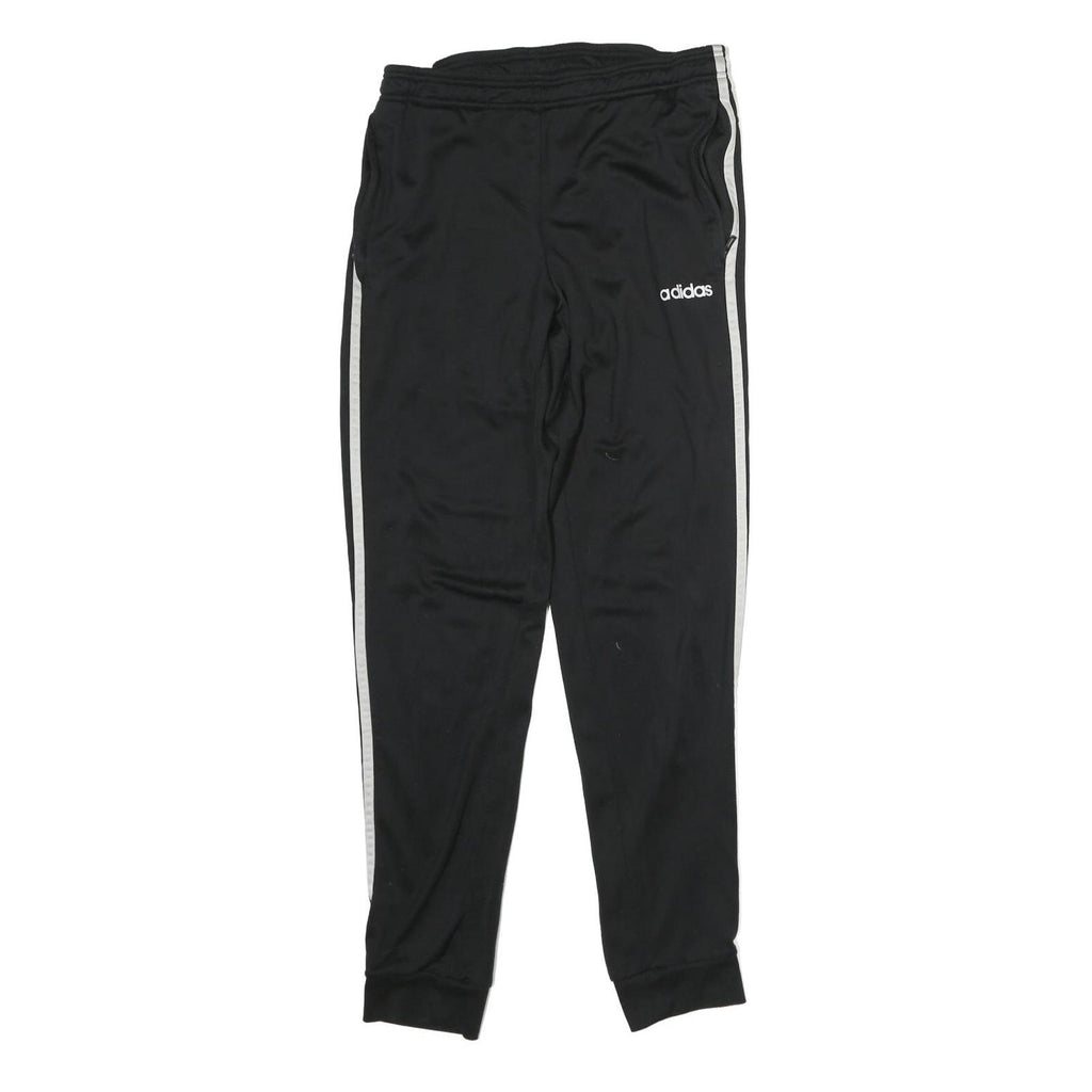 ADIDAS Mens Joggers Black White Slim Tapered S W28 L29 Three Stripes