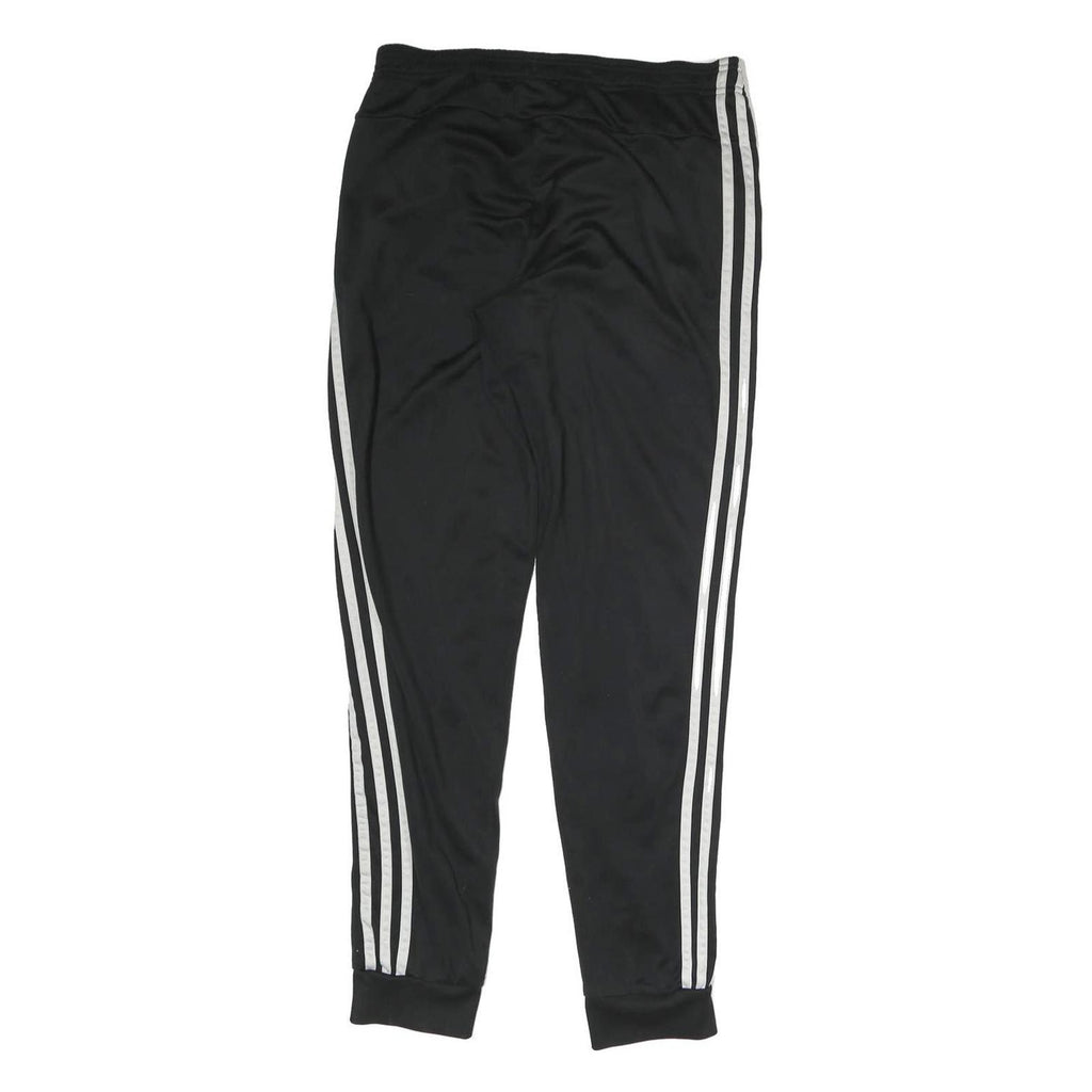 ADIDAS Mens Joggers Black White Slim Tapered S W28 L29 Three Stripes