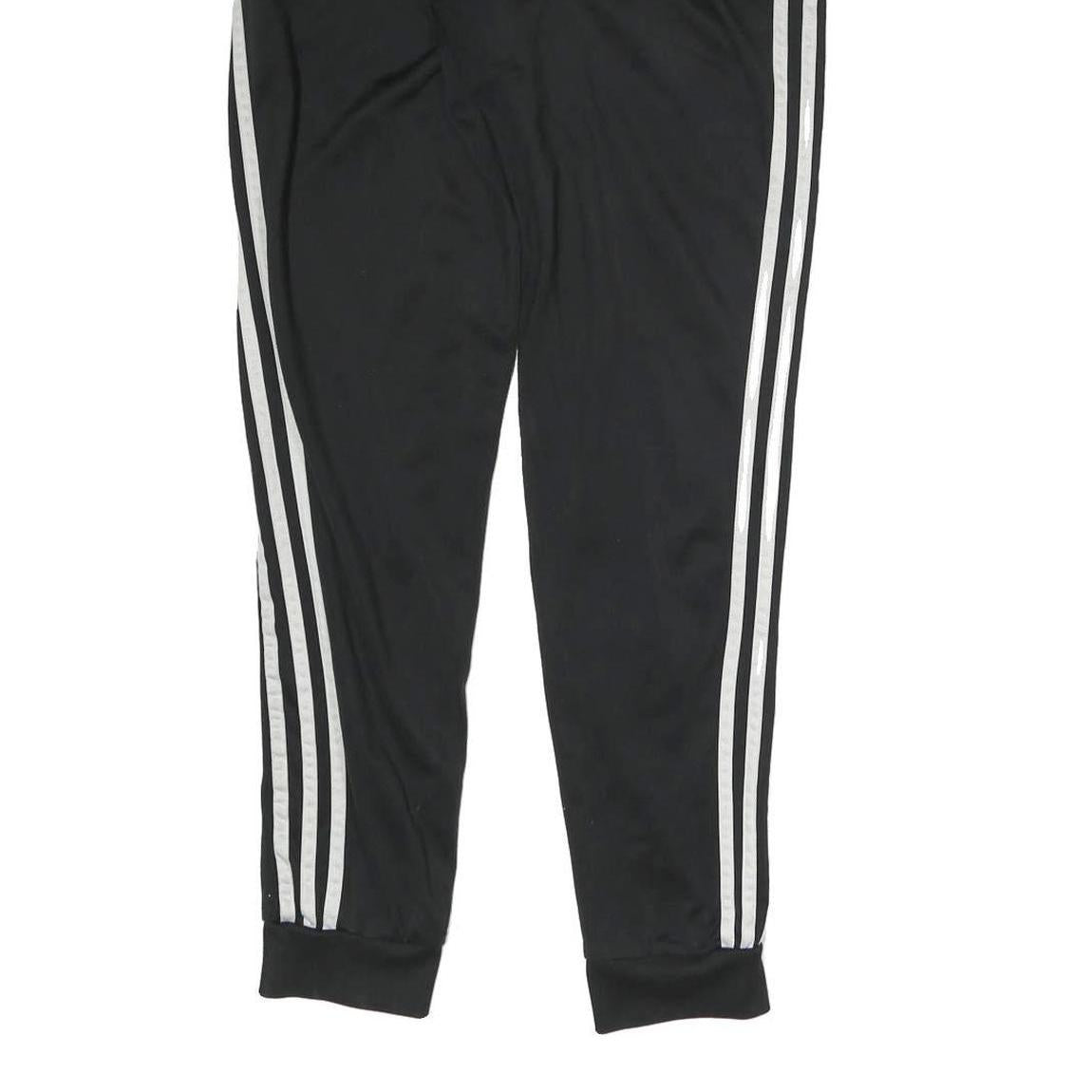 ADIDAS Mens Joggers Black White Slim Tapered S W28 L29 Three Stripes