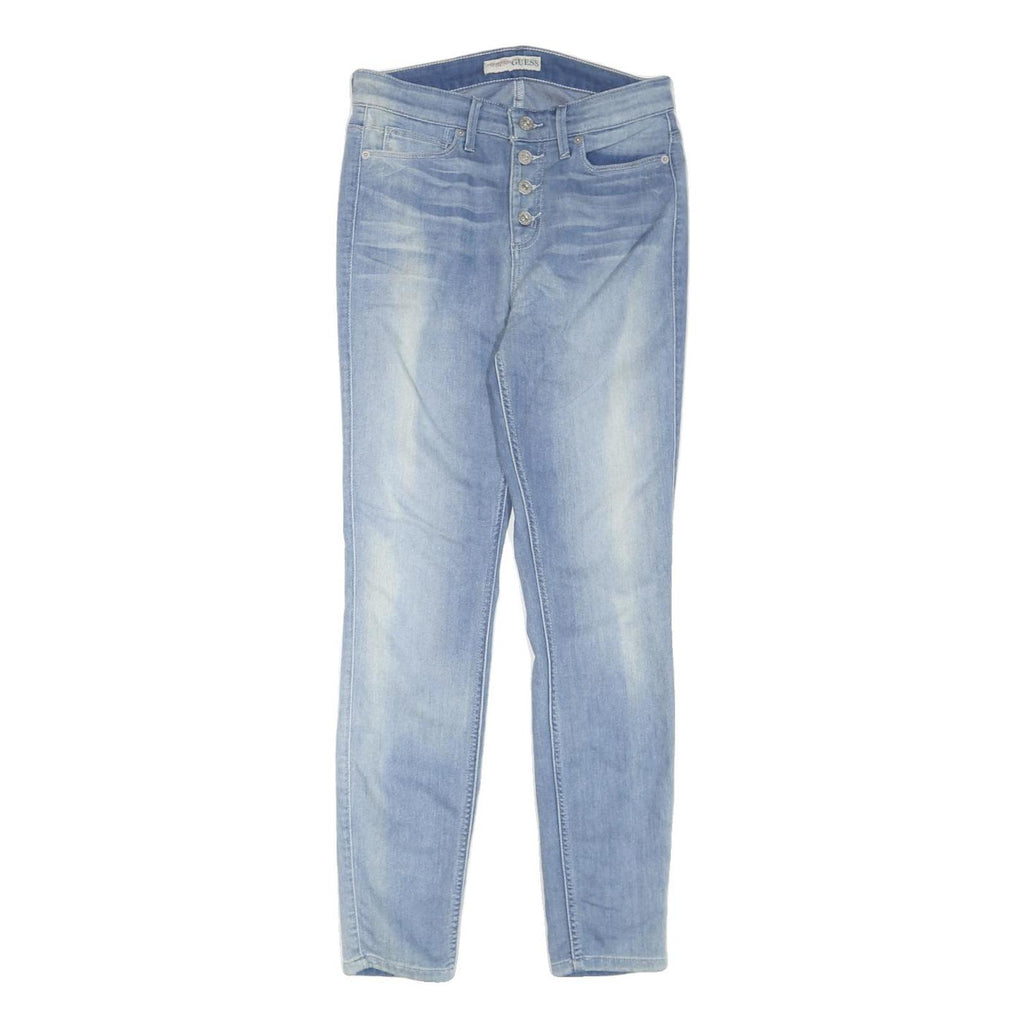 GUESS Womens Slim Light Blue Denim Jeans W28 L28 Stylish Zip Closure
