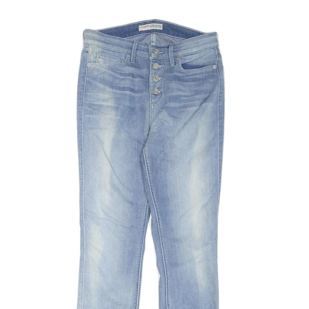 GUESS Womens Slim Light Blue Denim Jeans W28 L28 Stylish Zip Closure