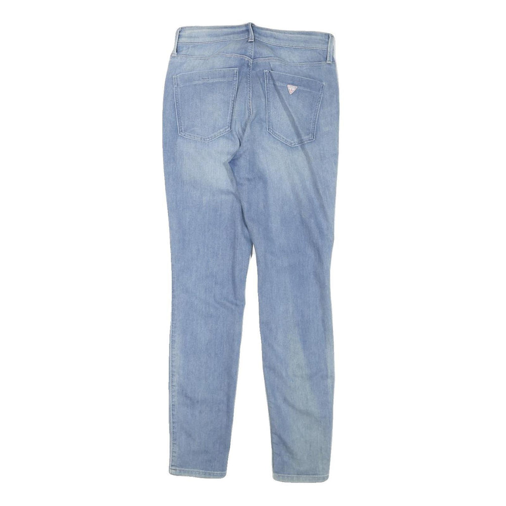 GUESS Womens Slim Light Blue Denim Jeans W28 L28 Stylish Zip Closure