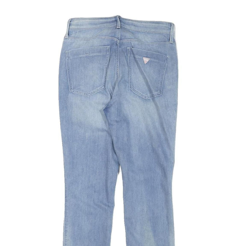 GUESS Womens Slim Light Blue Denim Jeans W28 L28 Stylish Zip Closure
