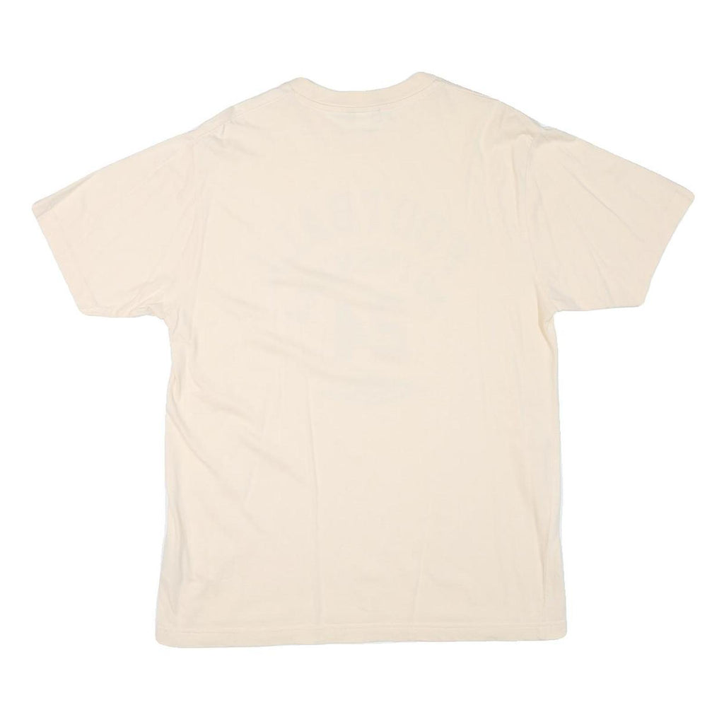 UMBRO Mens Cream Football Authentics Graphic T-Shirt L Short Sleeve Crew Neck