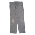 CARHARTT Mens Regular Fit Grey Denim Regular Leg W34 L32 Workwear Zip Closure