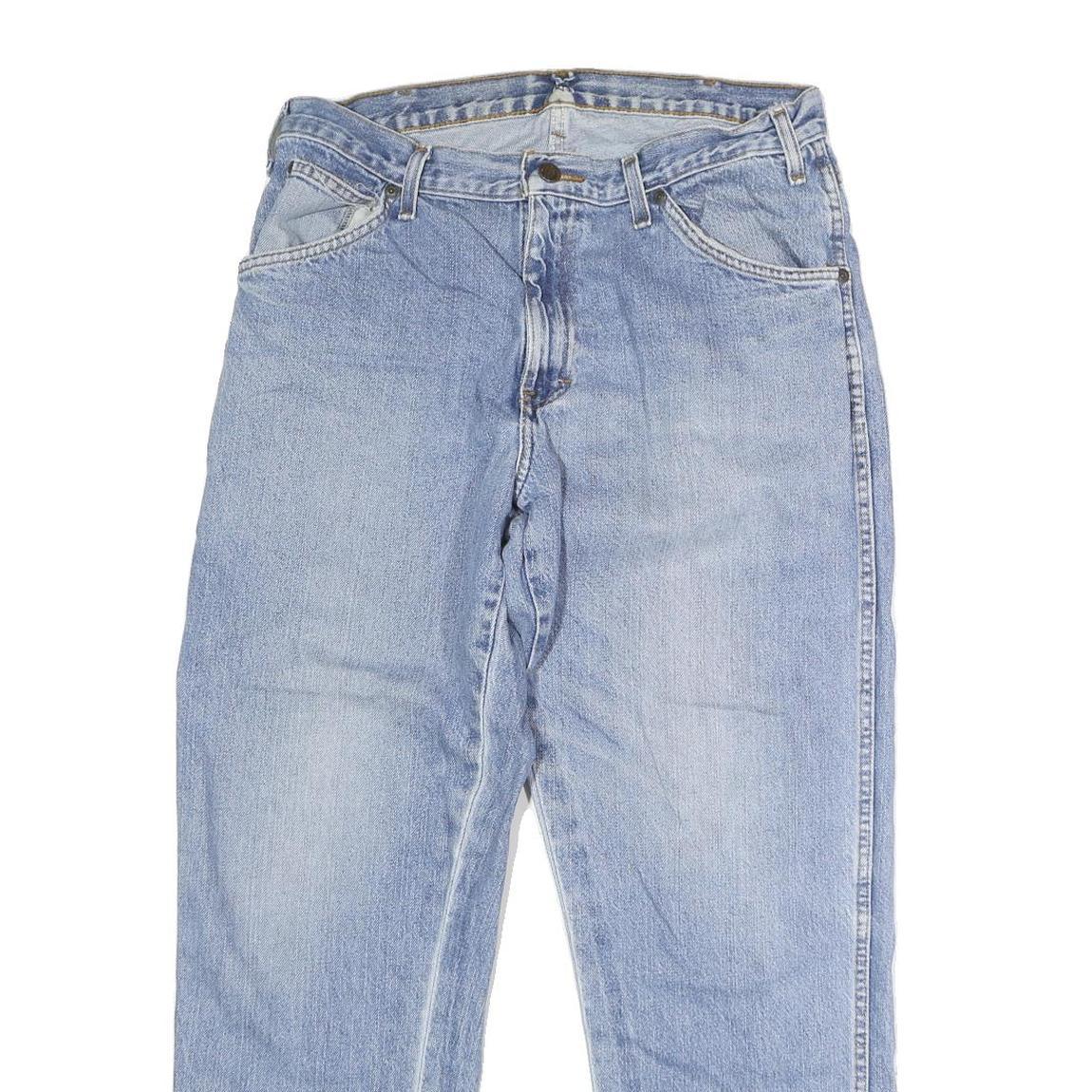 DICKIES Mens Regular Fit Blue Denim Jeans W32 L28 Button Closure Relaxed Cotton