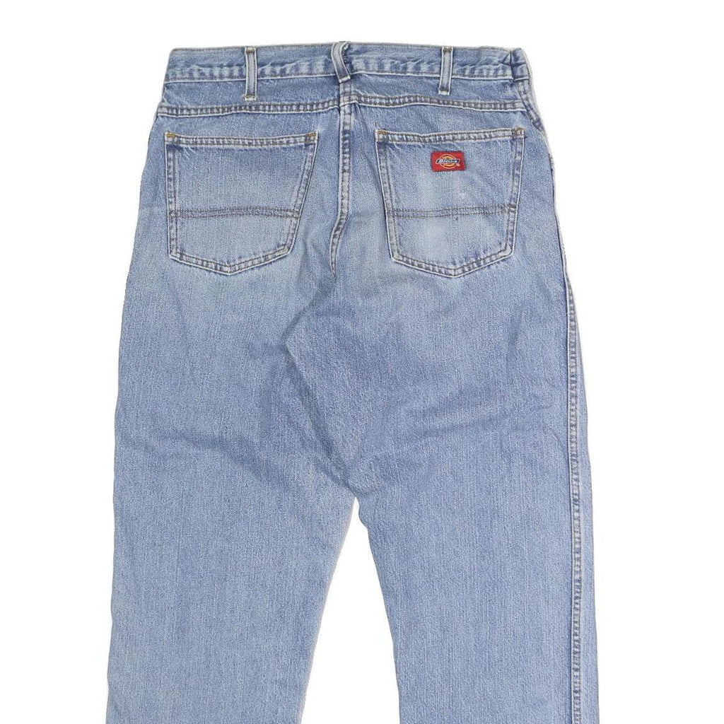 DICKIES Mens Regular Fit Blue Denim Jeans W32 L28 Button Closure Relaxed Cotton