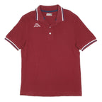 KAPPA Mens Red Short Sleeve Plain M Cotton Blend Casual Polo Shirt