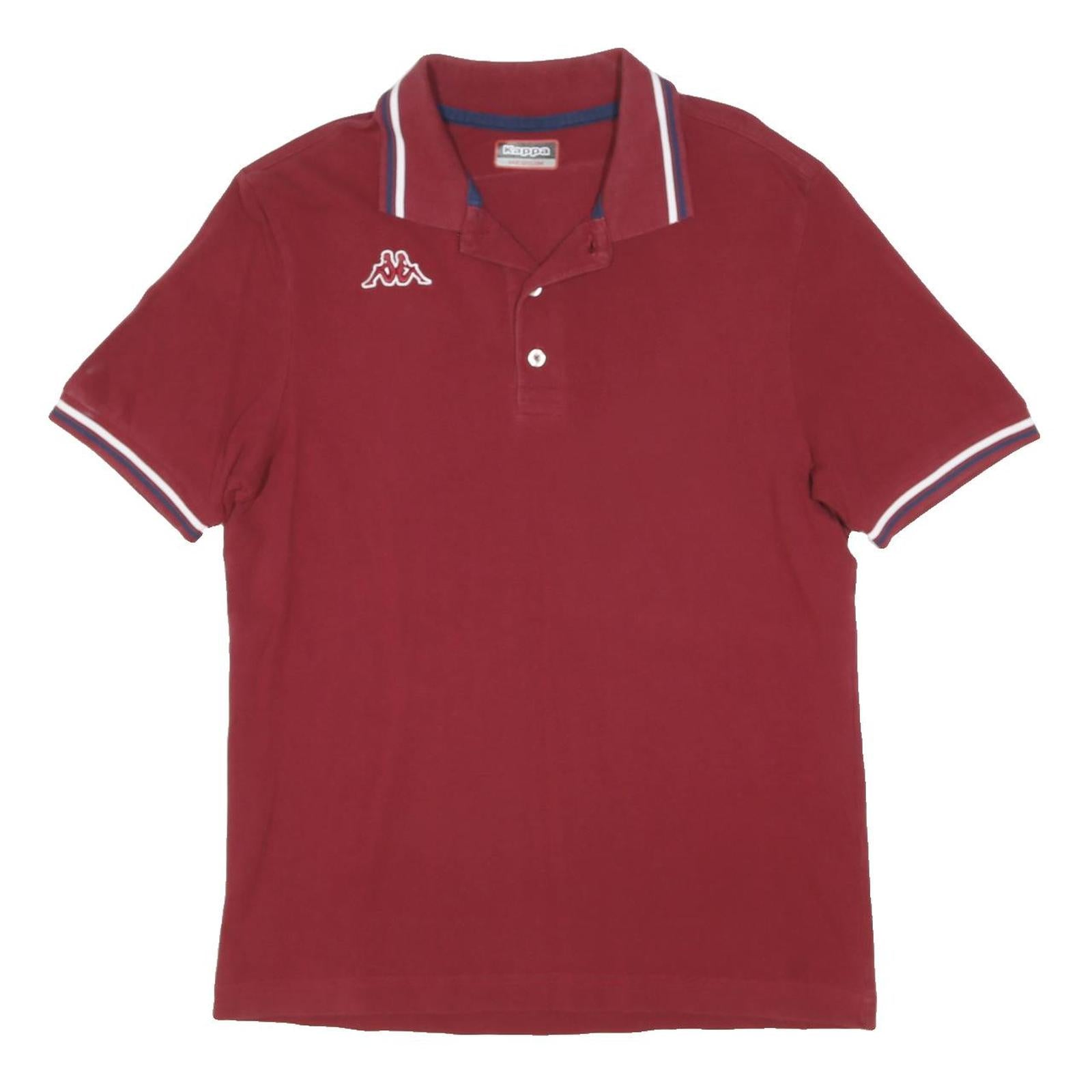 KAPPA Mens Red Short Sleeve Plain M Cotton Blend Casual Polo Shirt