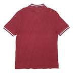 KAPPA Mens Red Short Sleeve Plain M Cotton Blend Casual Polo Shirt