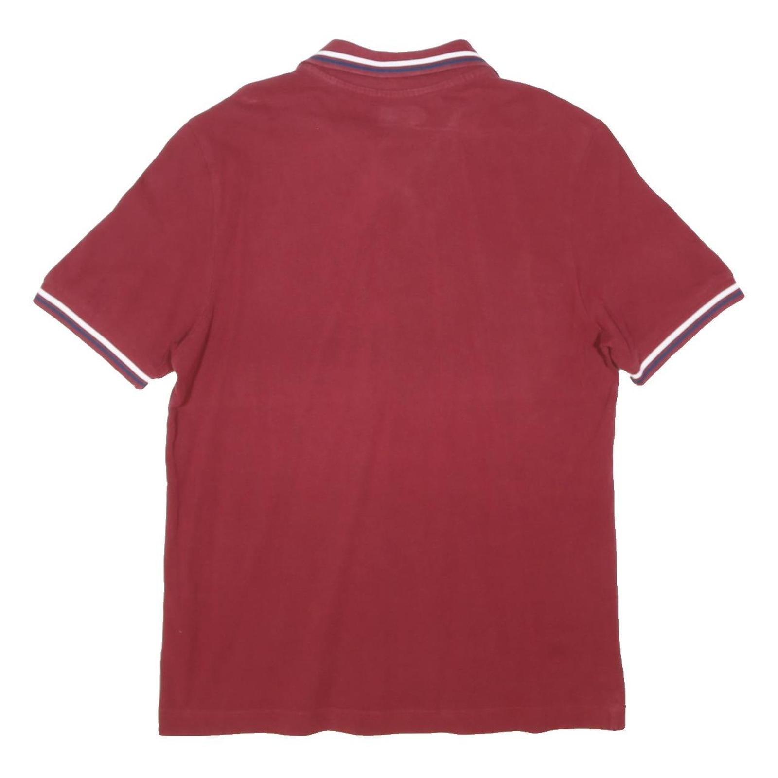 KAPPA Mens Red Short Sleeve Plain M Cotton Blend Casual Polo Shirt