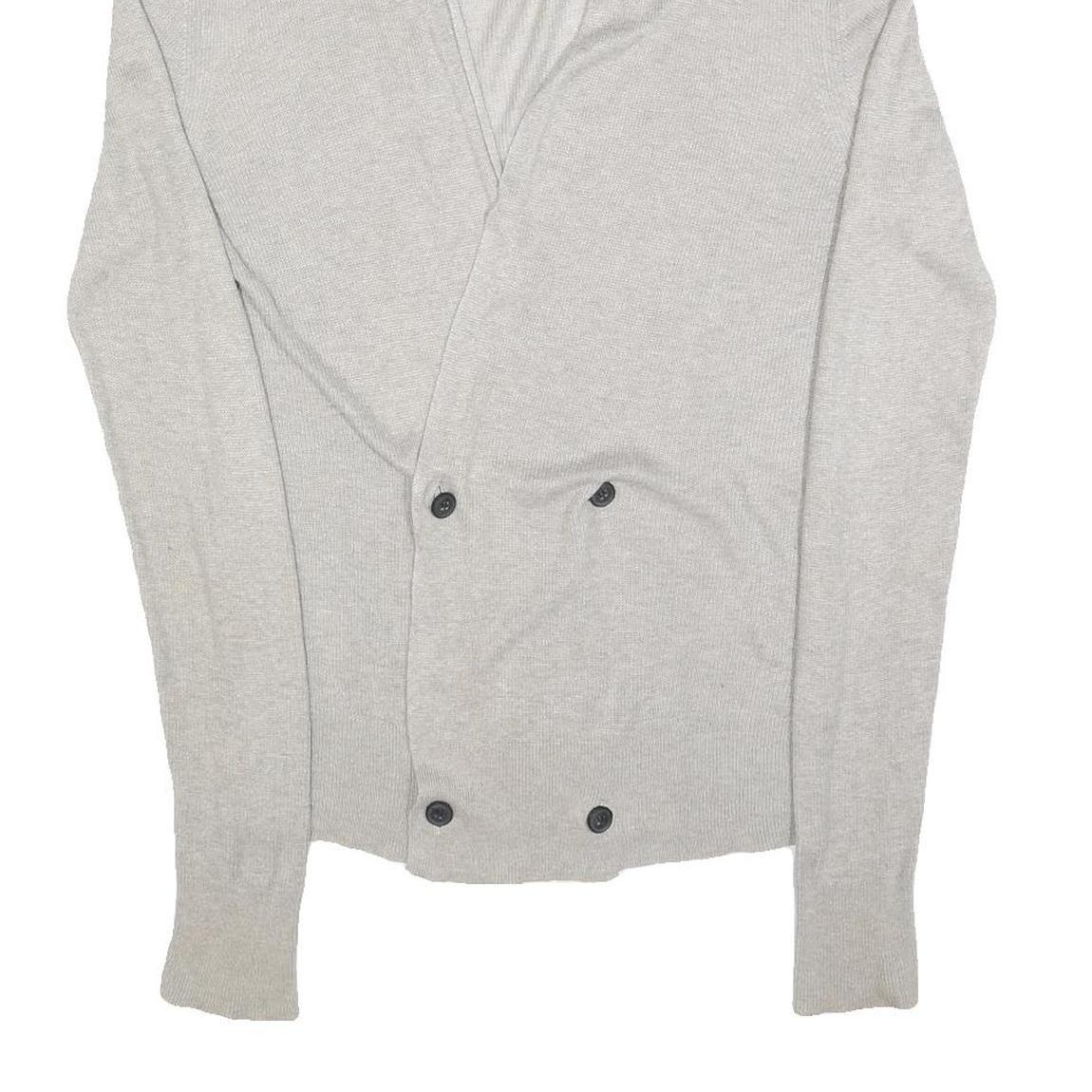 ALL SAINTS Womens Cream Cardigan Plain V-Neck Basic Knit M Linen Blend Stylish