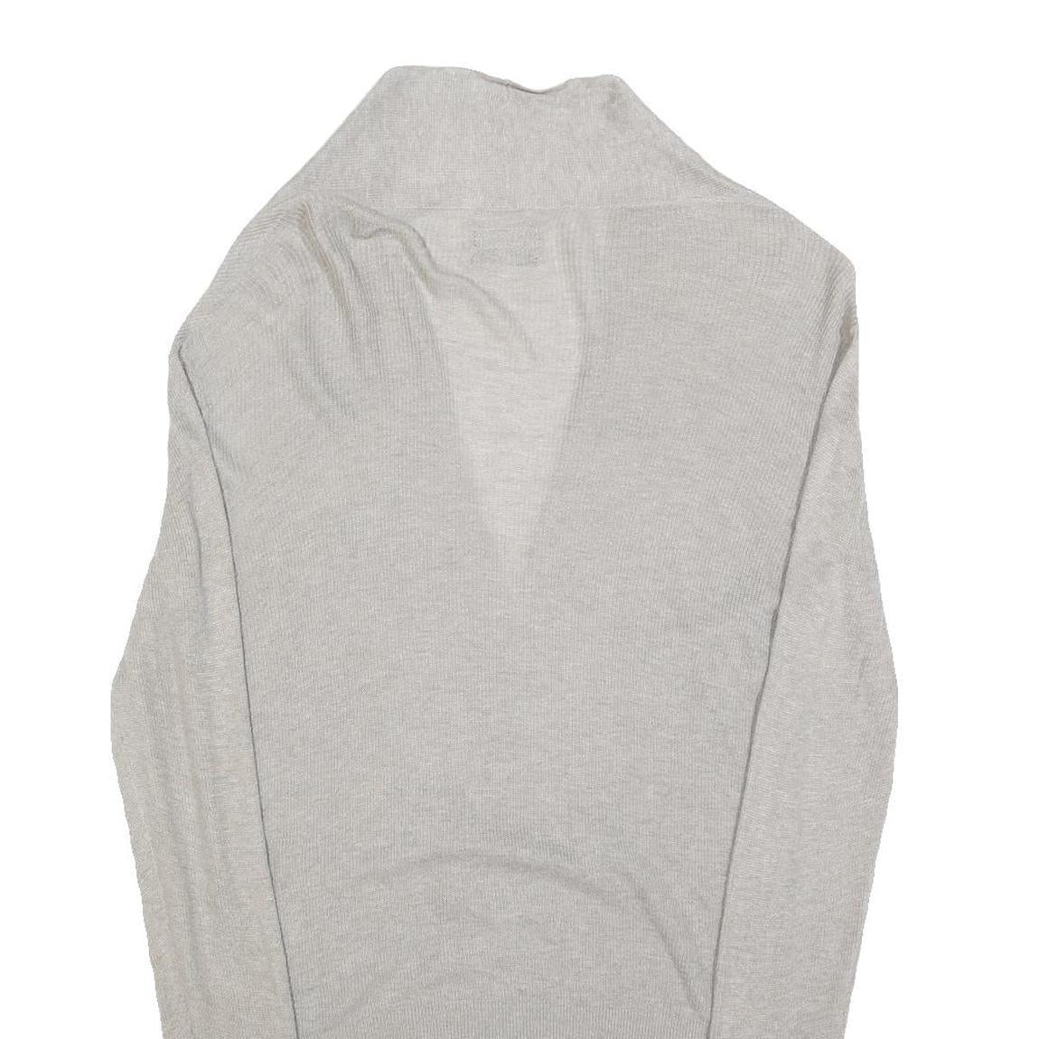 ALL SAINTS Womens Cream Cardigan Plain V-Neck Basic Knit M Linen Blend Stylish