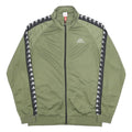 KAPPA Mens Green & Black Logo Tape Track Jacket 2XL Polyester Zip-up Casual
