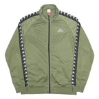 KAPPA Mens Green & Black Logo Tape Track Jacket 2XL Polyester Zip-up Casual