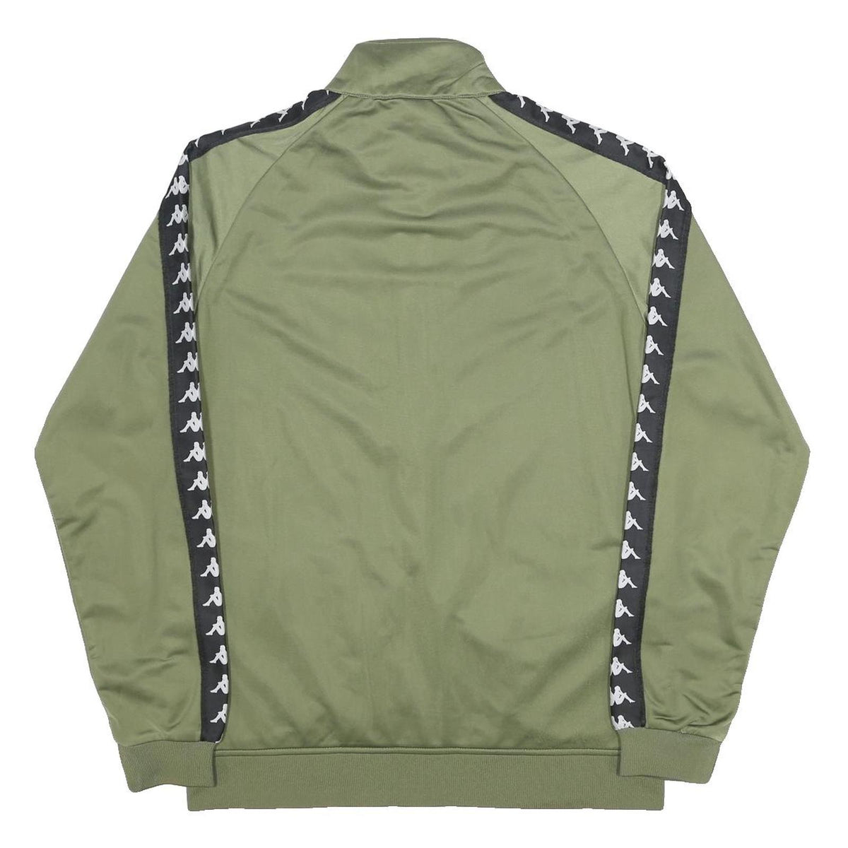 KAPPA Mens Green & Black Logo Tape Track Jacket 2XL Polyester Zip-up Casual