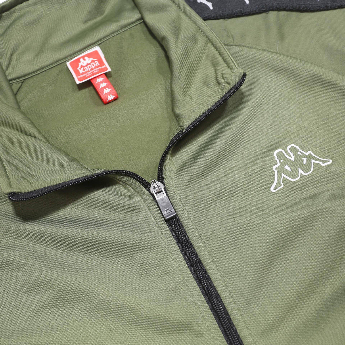 KAPPA Mens Green & Black Logo Tape Track Jacket 2XL Polyester Zip-up Casual