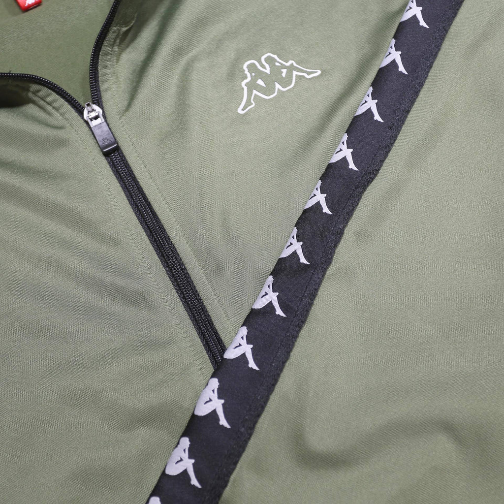 KAPPA Mens Green & Black Logo Tape Track Jacket 2XL Polyester Zip-up Casual