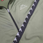 KAPPA Mens Green & Black Logo Tape Track Jacket 2XL Polyester Zip-up Casual