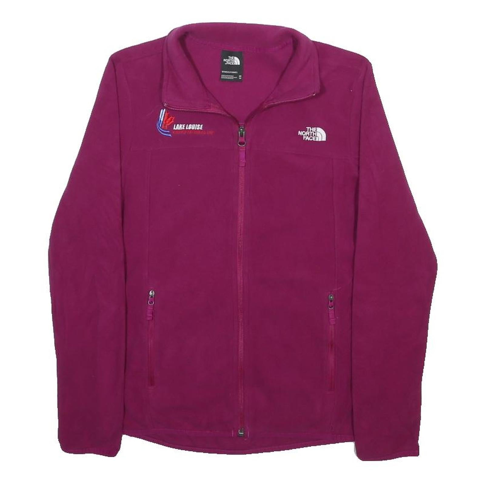 THE NORTH FACE Womens Purple Jacket XS Polyester Zip Plain Casual Outdoor