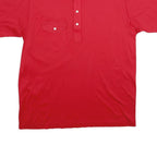 CROSS CREEK Mens Red Short Sleeve Plain L Cotton Polo Shirt Pocket Button