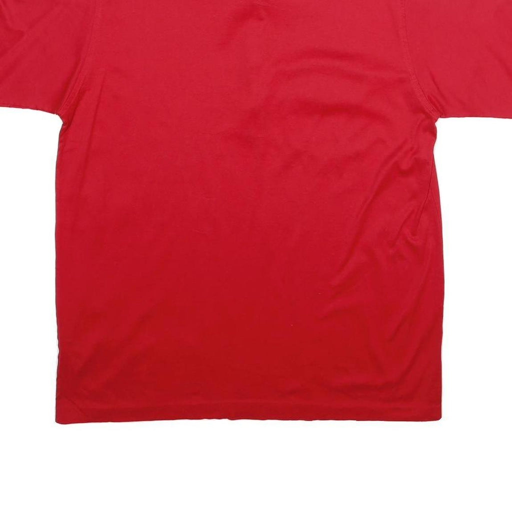 CROSS CREEK Mens Red Short Sleeve Plain L Cotton Polo Shirt Pocket Button