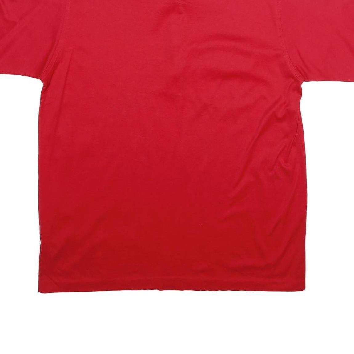 CROSS CREEK Mens Red Short Sleeve Plain L Cotton Polo Shirt Pocket Button