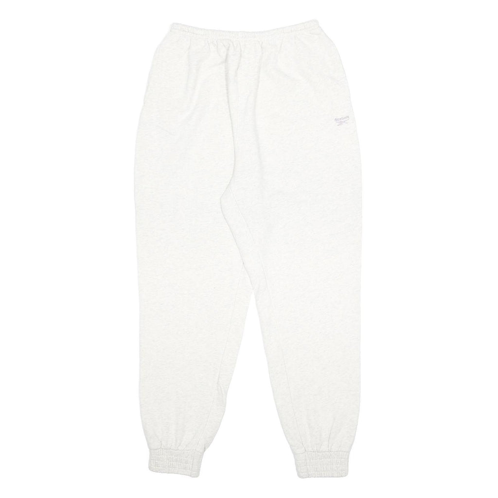 REEBOK Womens Joggers White Soft Cotton Blend M W24 L28 Comfortable Casual