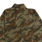 STARTER Mens Green & Brown Camo 1/4 Zip L Polyester Sweatshirt Outdoor Casual
