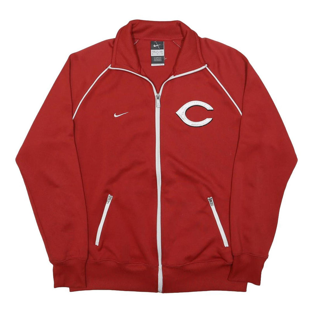 NIKE Boys Red & White Sports Track Jacket XL Polyester Zip Plain Casual