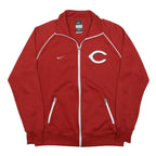 NIKE Boys Red & White Sports Track Jacket XL Polyester Zip Plain Casual