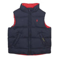 POLO SPORT RALPH LAUREN Boys Navy & Red Reversible Puffer Jacket 4Y Polyester