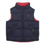 POLO SPORT RALPH LAUREN Boys Navy & Red Reversible Puffer Jacket 4Y Polyester