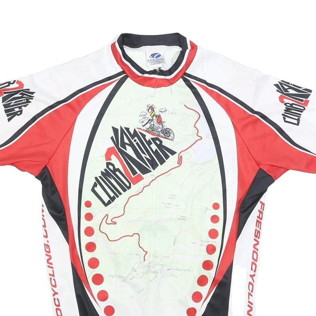 VOLER Mens White & Red Climb 2 Knob Graphic T-Shirt M Short Sleeve Crew Neck