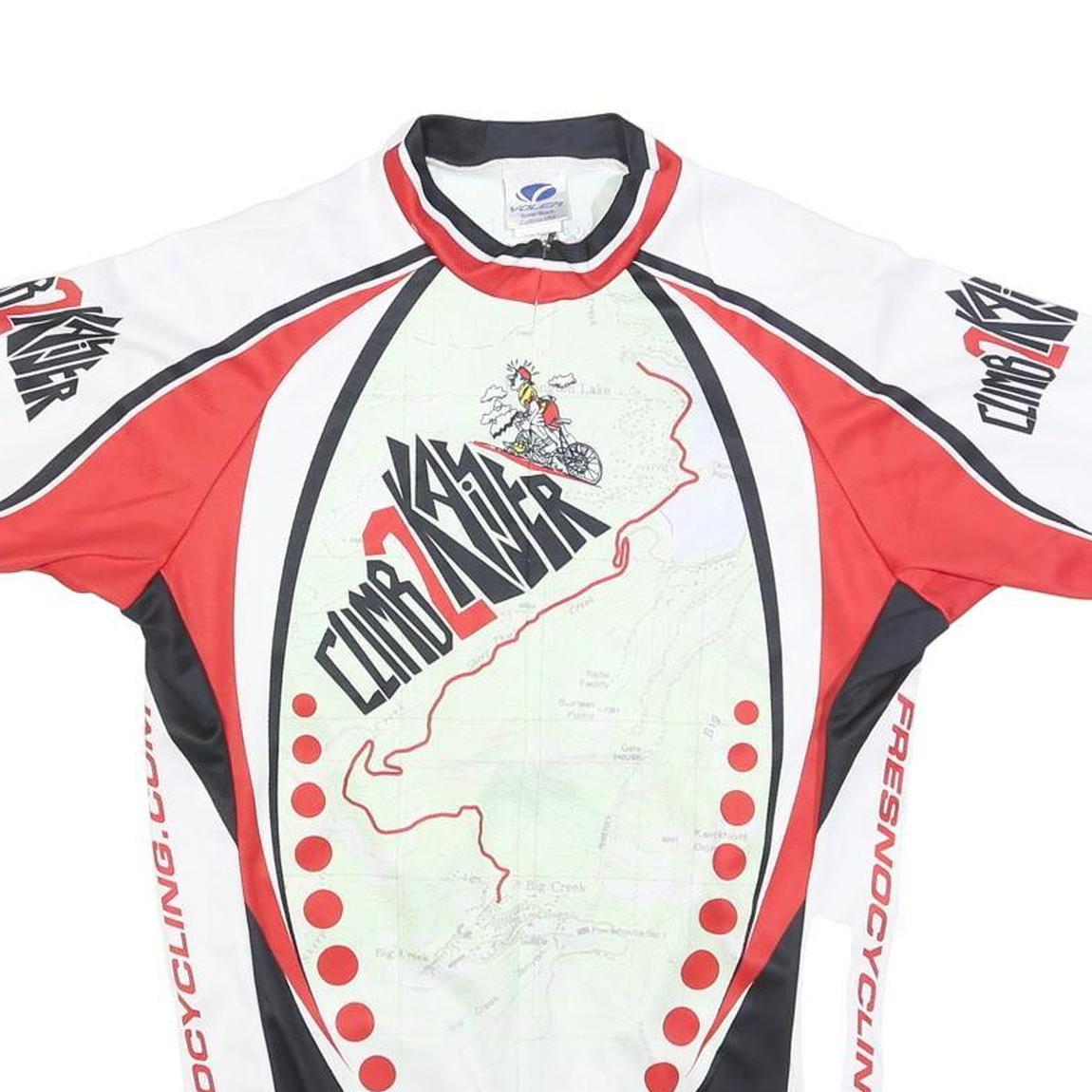 VOLER Mens White & Red Climb 2 Knob Graphic T-Shirt M Short Sleeve Crew Neck